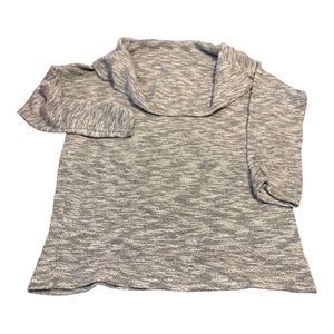 MARKET & SPRUCE Top Optional Necklines Gray/White 3/4 Sleeves Size M